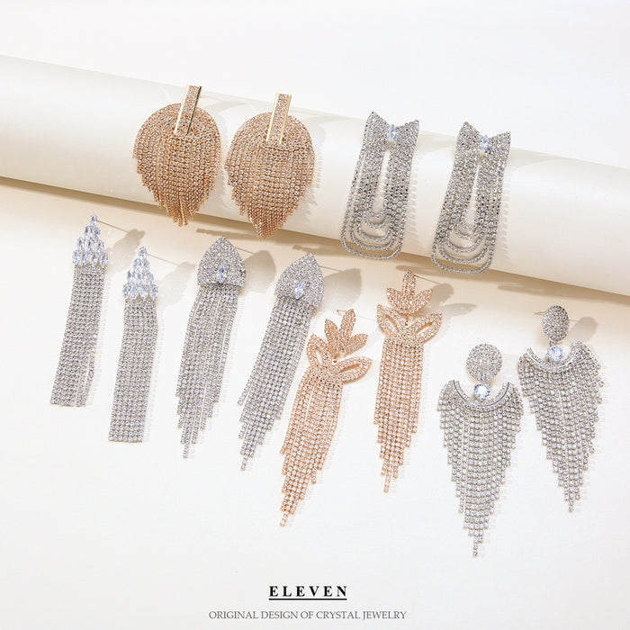 Luxury Micro Inlay Zircon Earrings - S925 Silver Tassel Dangles for a Sophisticated Look