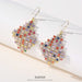 Rainbow color rhinestone long earrings