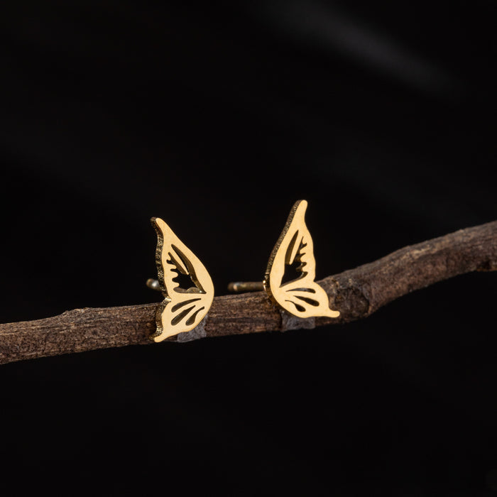 Butterfly Wing Stainless Steel Stud Earrings - Elegant and Stylish Jewelry