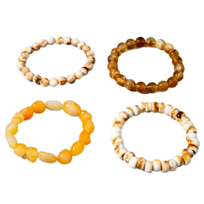 Multi-layered Bohemian acrylic beaded bracelet