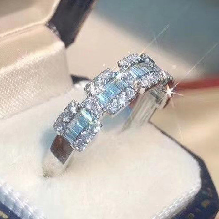 Xiaohongshu full diamond ring net celebrity light luxury style niche women's ring