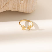 Wholesale non-fading stainless steel titanium steel gemstone diamond open rings - wallojewerly 
