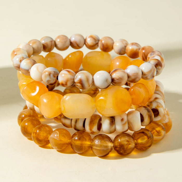 Multi-layered Bohemian acrylic beaded bracelet