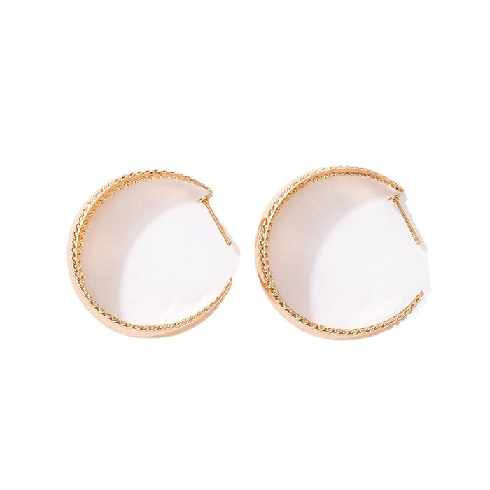 Alloy plain hoop earrings geometric simple pattern earrings