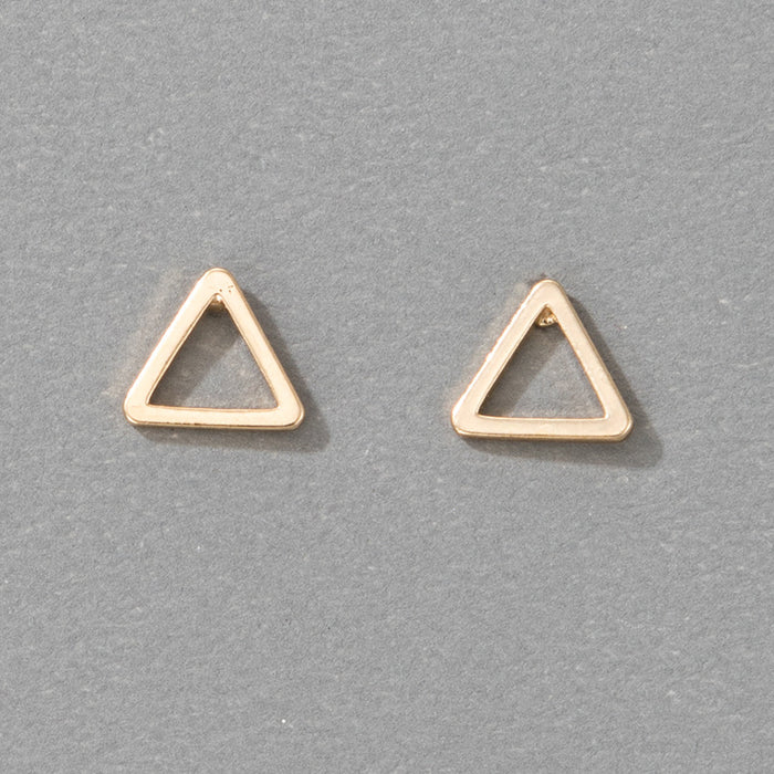 Hollow geometric triangle simple earrings