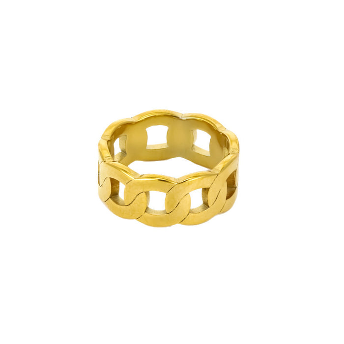 Wholesale stainless steel and titanium steel twisted openwork chain rings