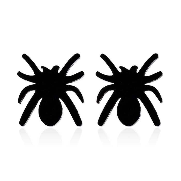 Spider Stainless Steel Stud Earrings - Hip-Hop Animal Jewelry for a Bold Look