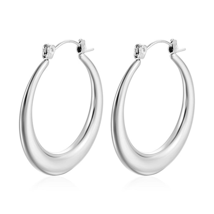 Half-circle hollow earrings French 18K plated earrings