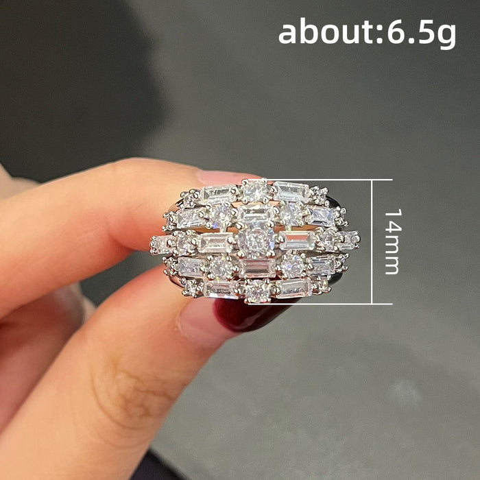 Creative colored gemstone zircon ring European and American fashion ring
