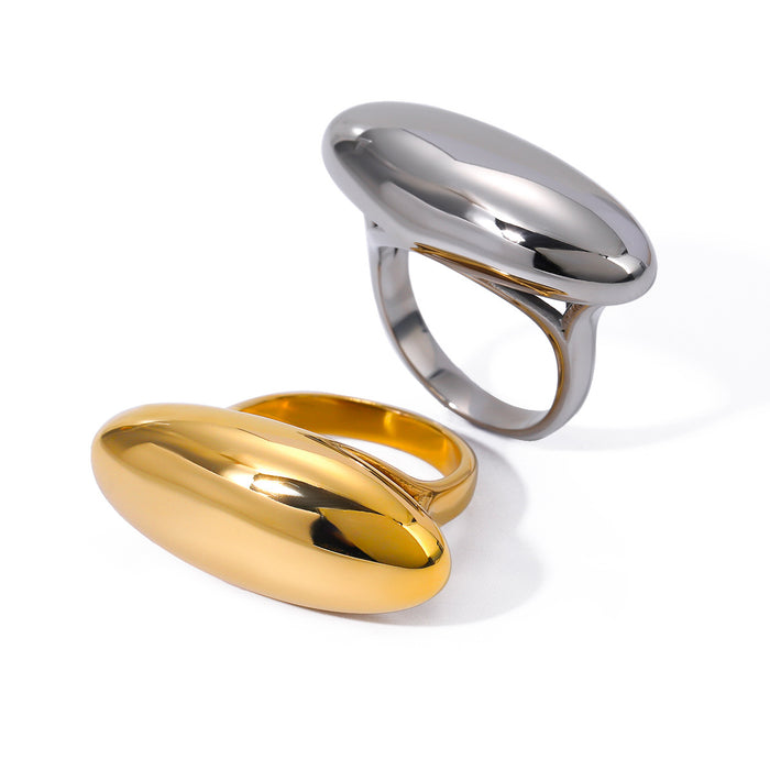 Exquisite 18K Gold Plated Stainless Steel Ring with Textured Finish