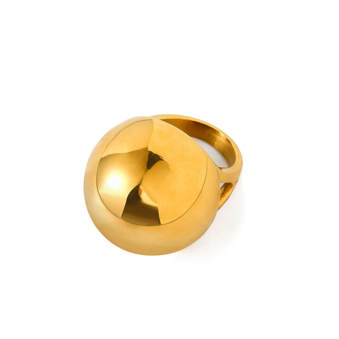 Anillo de acero inoxidable chapado en oro de 18 quilates de doble capa: estilo minimalista