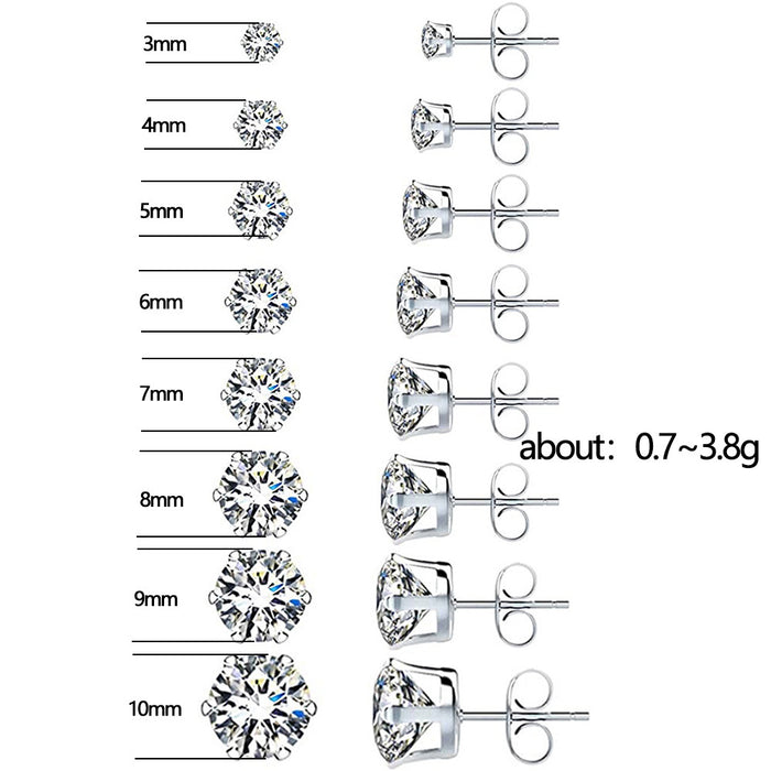 Micro-inlaid AAA zircon earrings love heart-shaped earrings