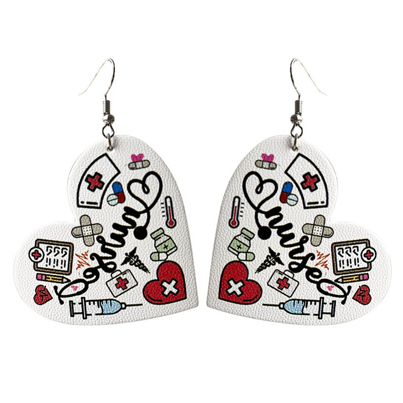 Valentine's Day and Teachers' Day Heart Leather Earrings