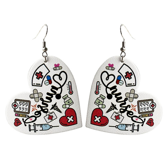 Valentine's Day and Teachers' Day Heart Leather Earrings