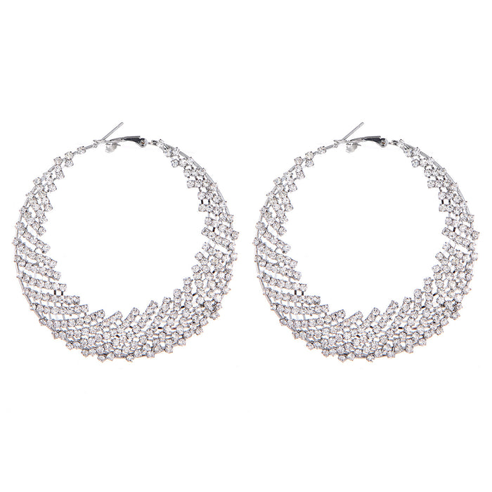 Vintage Rhinestone Tassel Necklace Set - Long Layered Chain with Earrings for a Glamorous Look