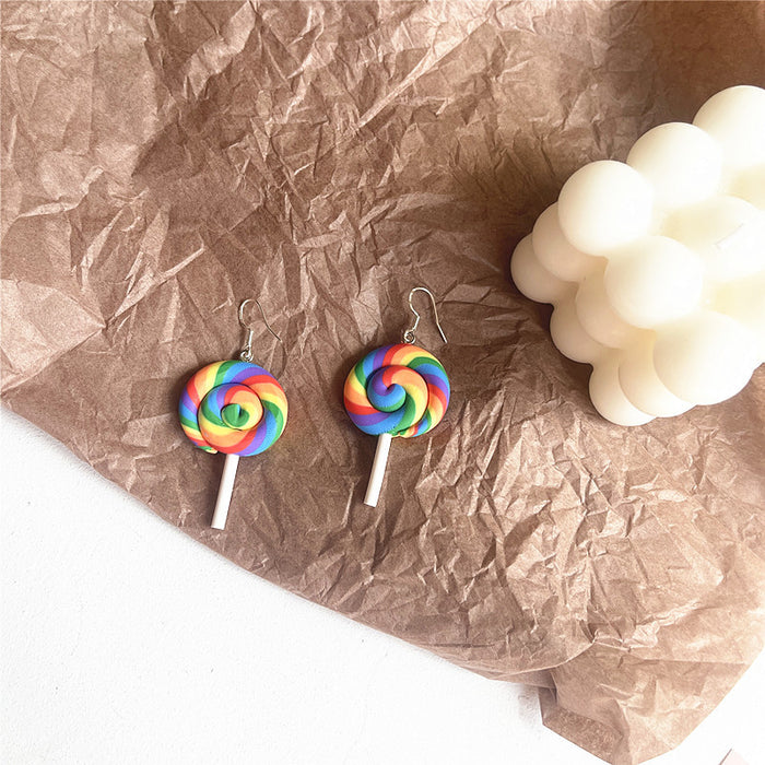 Lollipop earrings cute soft girly earrings no piercing ear clips