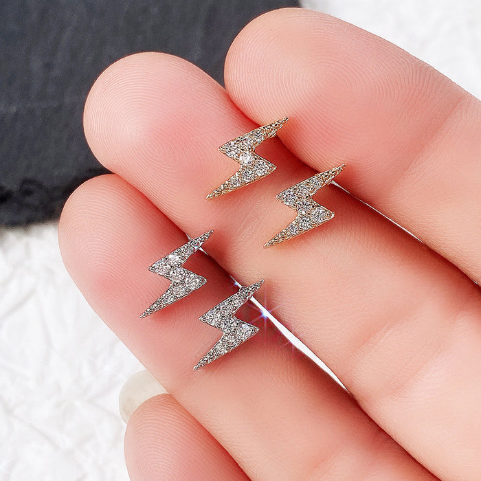 Mini Lightning Zircon Earrings for Students