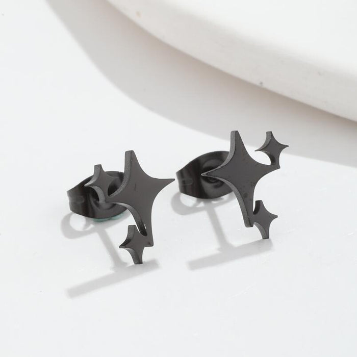 Pendientes de acero inoxidable con forma de estrella: joyas geométricas sencillas y dulces