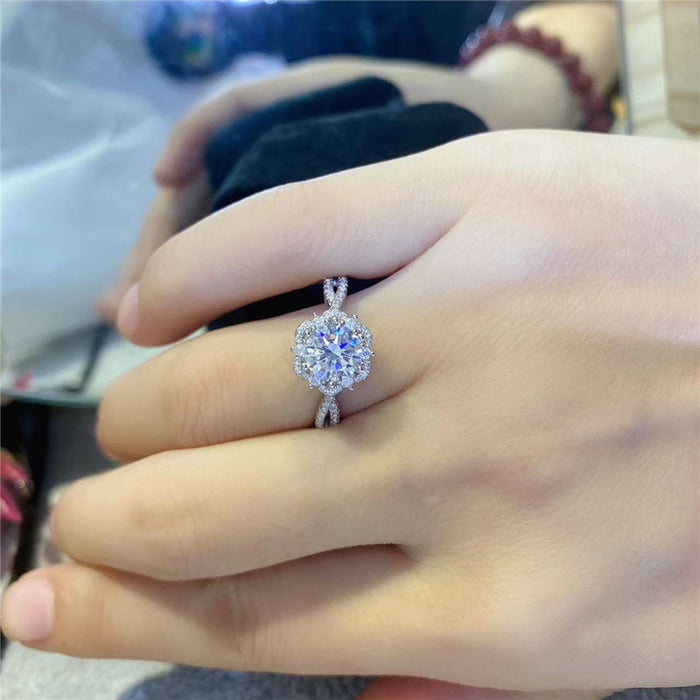 Anillo clásico de mujer con cuatro garras, anillo sencillo para viajeros