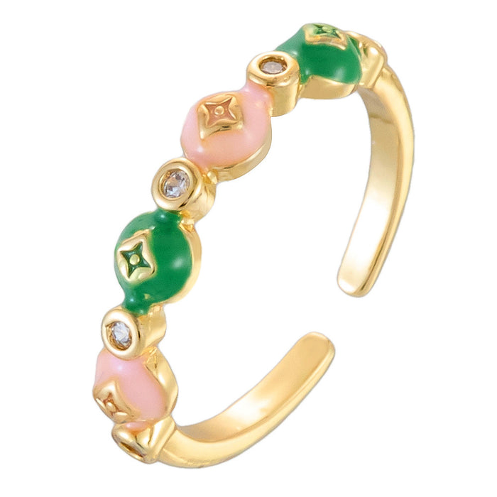 Wholesale copper dripping flower open rings