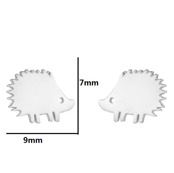 Hedgehog earrings, Japanese simple cute ins fashion small mini animal earrings cross-border accessories in stock