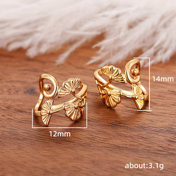 European and American style floral ear clips painless simple popular ear clips