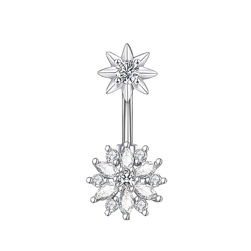 Flower Stainless Steel Curved Barbells for Nave - wallojewerly 