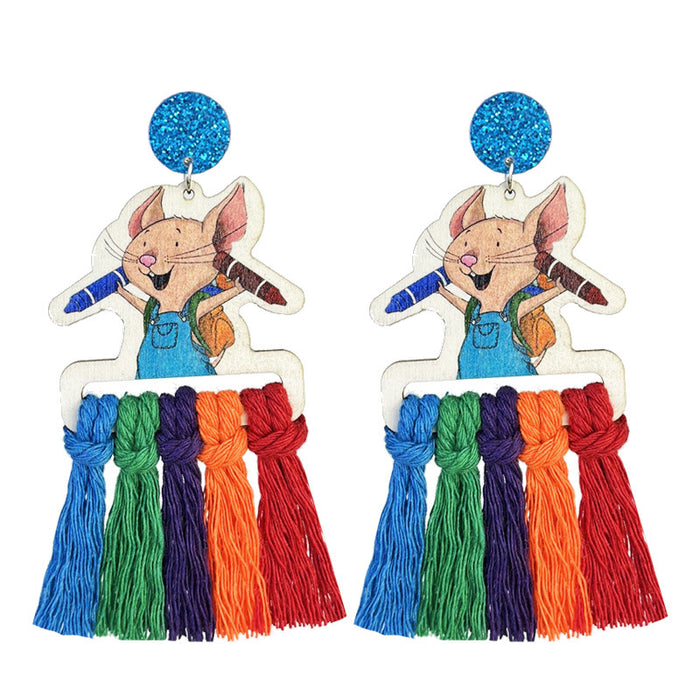 Colorful Tassel Earrings for Teachers and Children, Handwoven and Perfect for Reading Enthusiasts