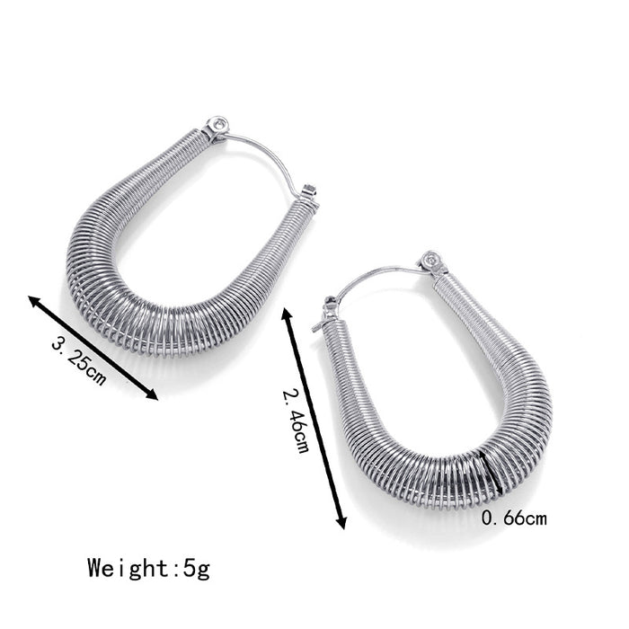 Twisted Wire Round Stainless Steel Earrings Simple Women's Earrings