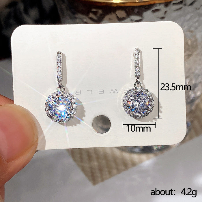 Geometric round zircon earrings fashion earrings for women