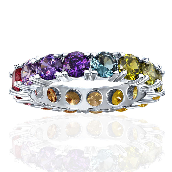 Colored zircon women's ring set