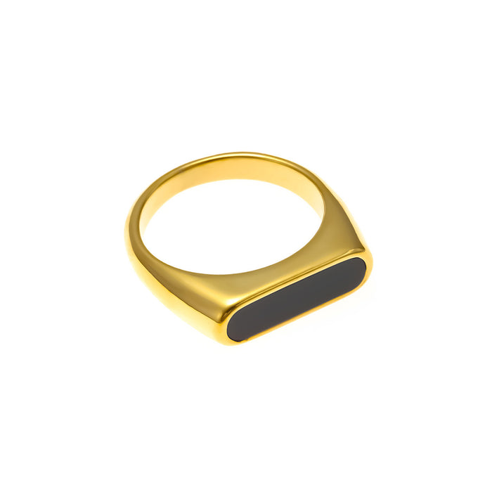 Wholesale titanium steel black shell geometric epoxy rings
