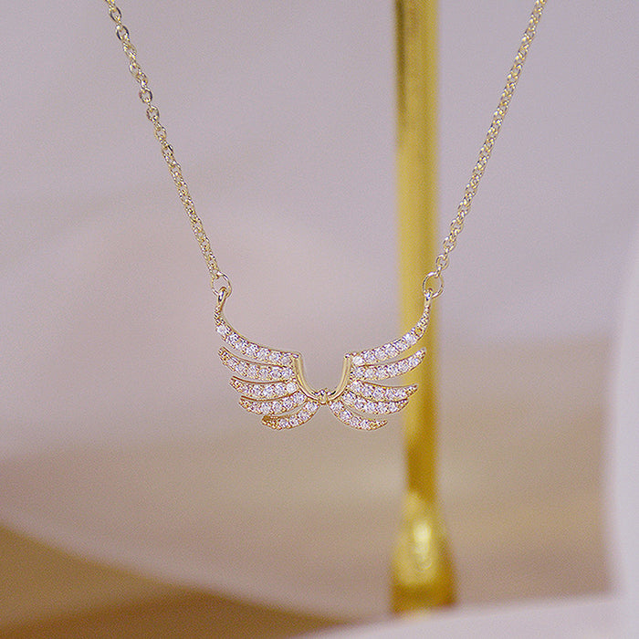 Angel Wing Pendant Diamond Women's Clavicle Necklace