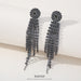 Vintage Long Tassel Earrings - S925 Silver Zircon Butterfly Dangle Earrings for Women - wallojewerly 