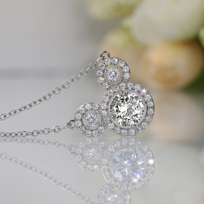 Classic cute heart-shaped zircon necklace for women birthday gift