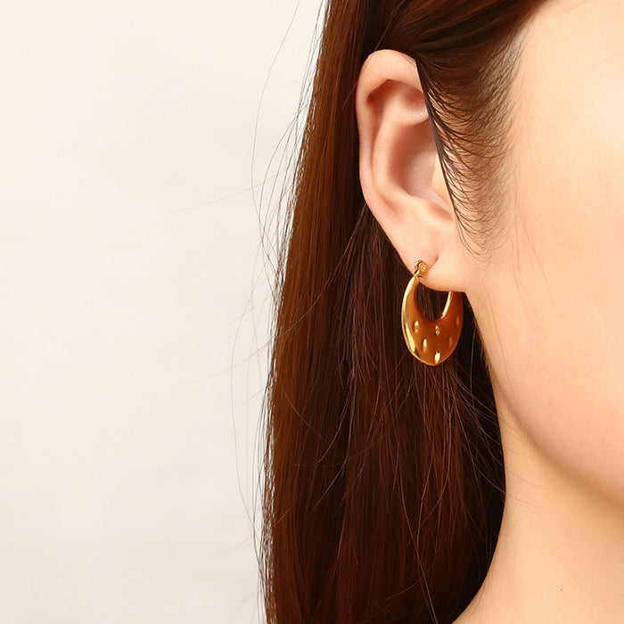 Water drop earrings retro style stainless steel 18K gold plated earrings