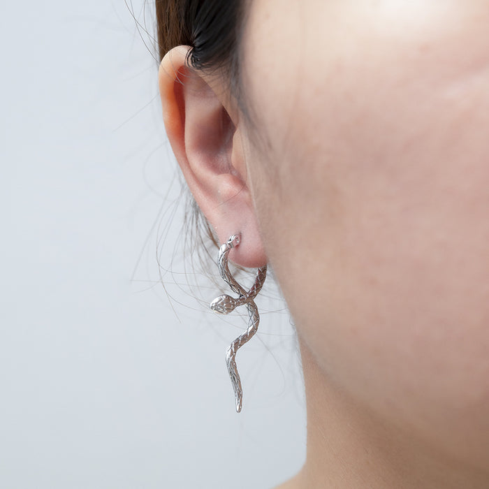 Pendientes de acero inoxidable con forma de serpiente retro, pendientes largos de moda para mujer