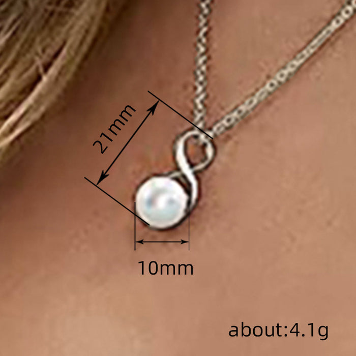 Simple niche pendant imitation pearl temperament love necklace