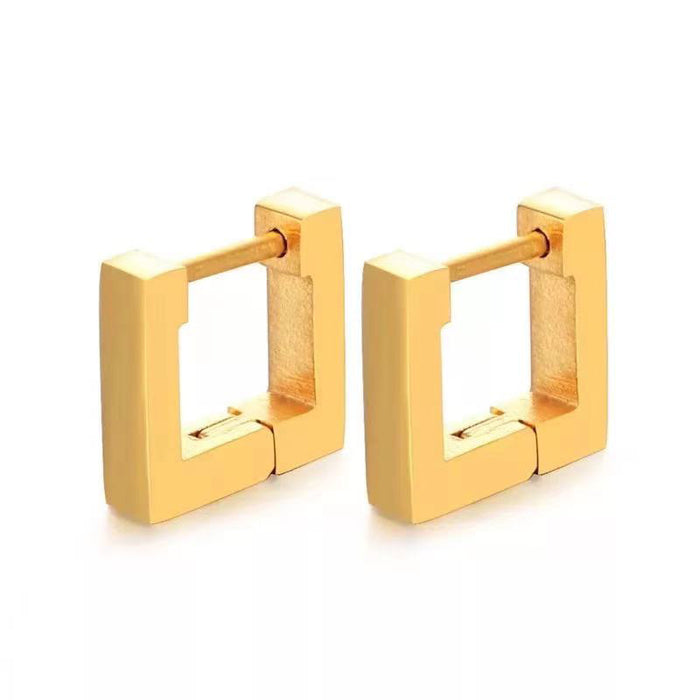 French retro two-in-one 18K plated stainless steel earrings for women