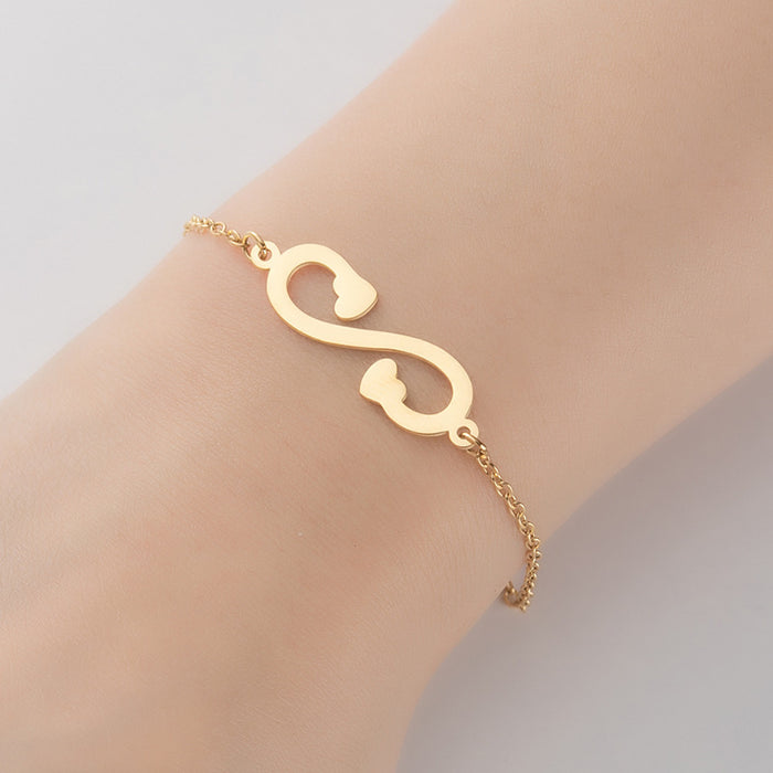 Hollow geometric love pendant bracelet, simple fashion jewelry wholesale