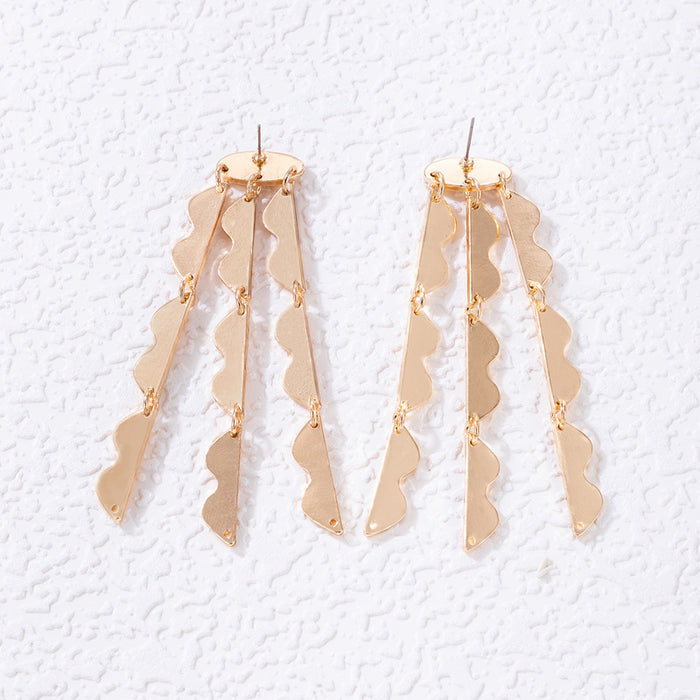 Wave tassel earrings irregular geometric earrings fashionable earrings