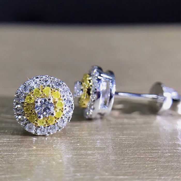 Yellow diamond zircon earrings earrings wholesale