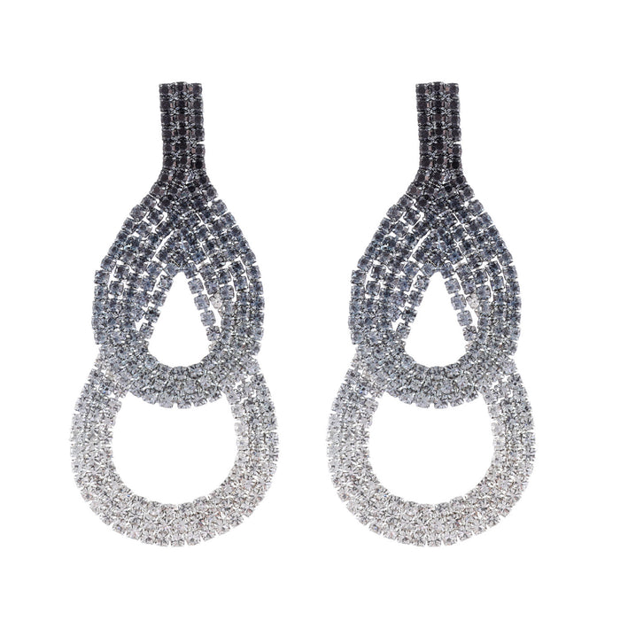 Christmas Rhinestone Tassel Earrings - Exaggerated Long Dangles for a Festive Look