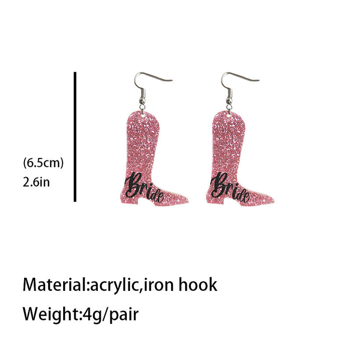 Elegant Zircon Boot Earrings for Bridesmaid and Wedding Gifts