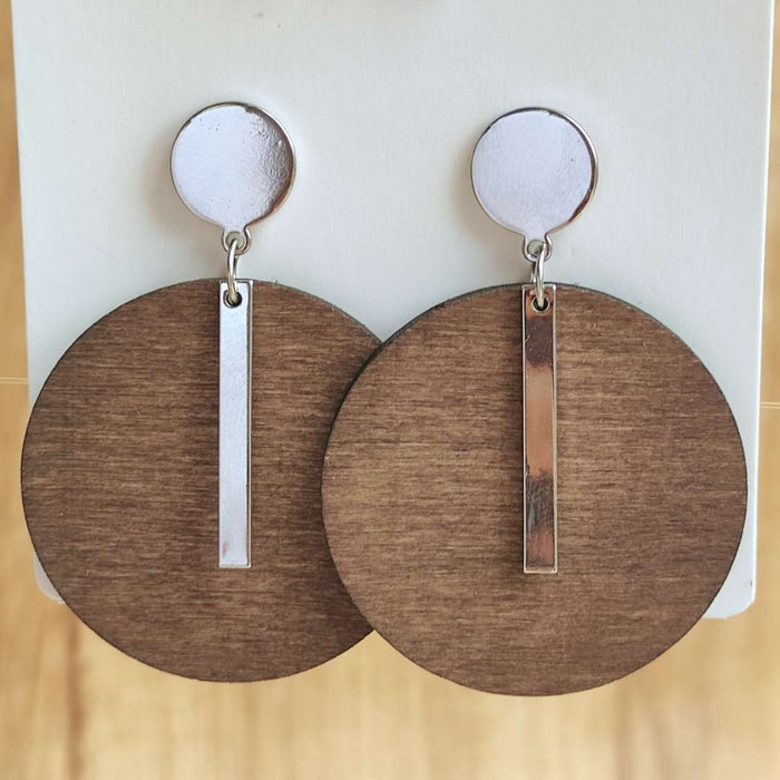 Wooden triangular earrings