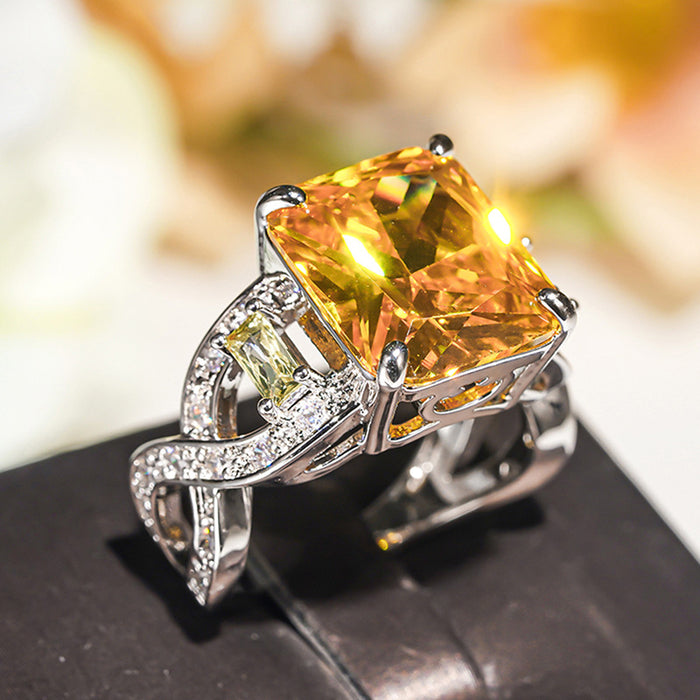 women's high-end four-claw bow single ring