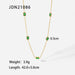 Vintage Green Zircon Jewelry Set - Stainless Steel Necklace, Earrings, Bracelet, and Ring for Women - wallojewerly 
