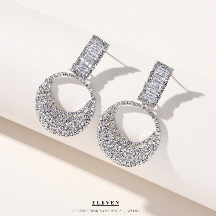 Geometric Zircon Earrings - Simple S925 Silver Studs for a Stylish Look