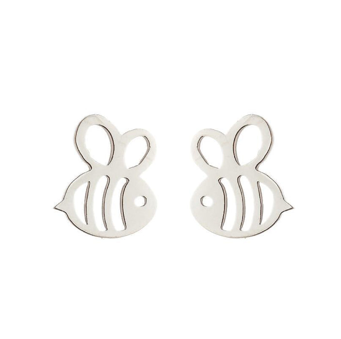 Butterfly earrings, double stainless steel female models small fresh hollow Korean style wings Yiwu small commodity wholesale