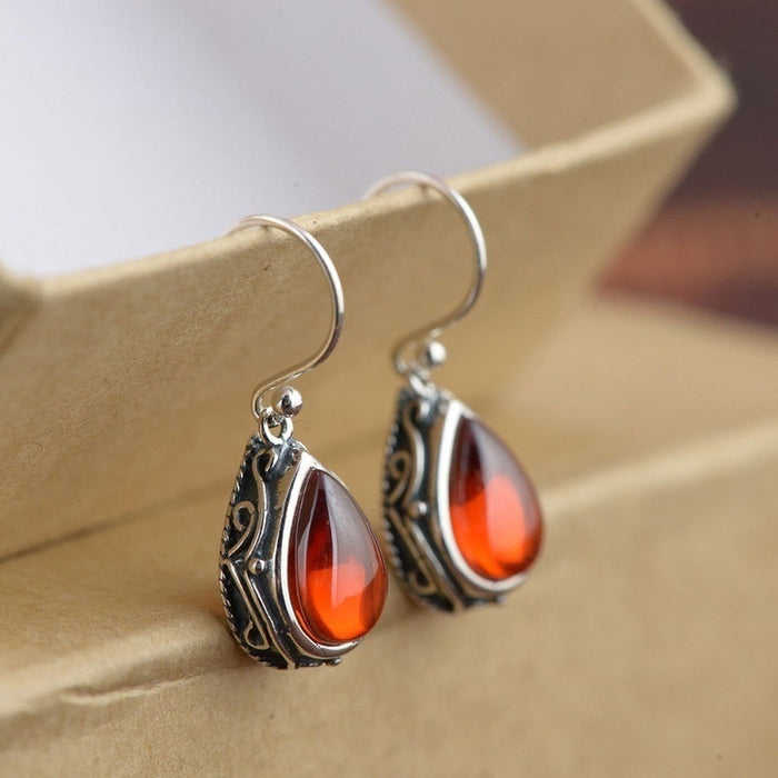 Teardrop-shaped vintage earrings